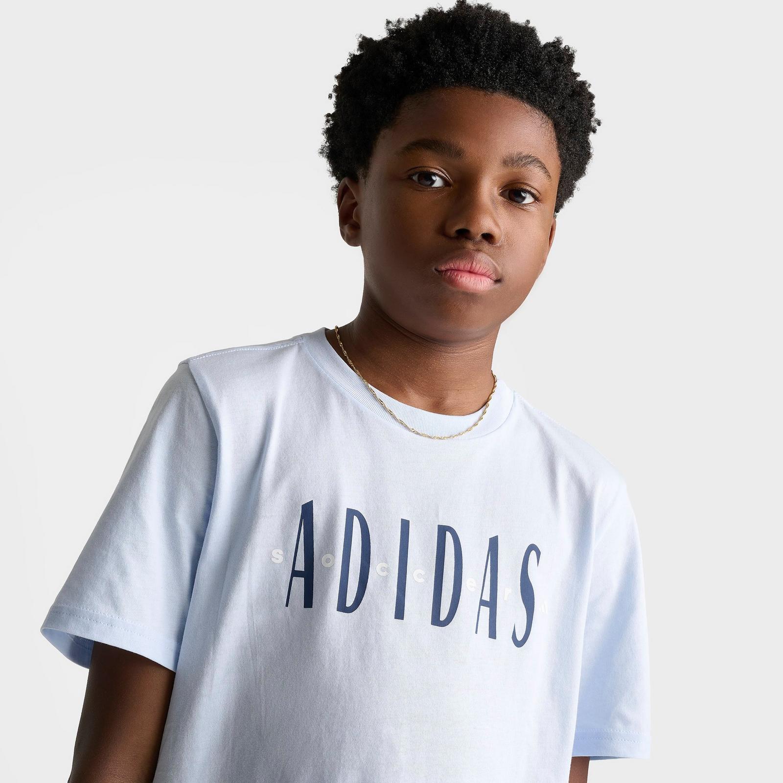 Boy's Big Kids' adidas Soccer T-Shirt - Crystal Sky - view 5