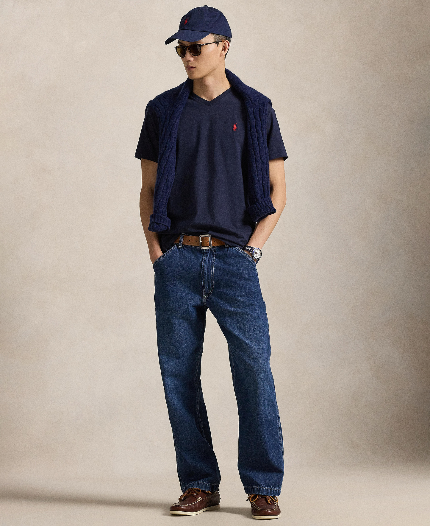 Polo Ralph Lauren Men's Classic-Fit V-Neck T-Shirt - Ink Blue