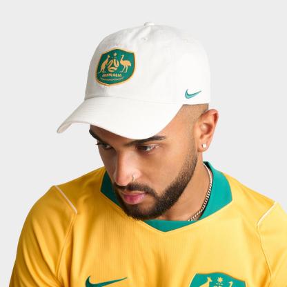 Nike Australia Soccer Club Strapback Hat - Sail/Mystic Green/Sport Gold