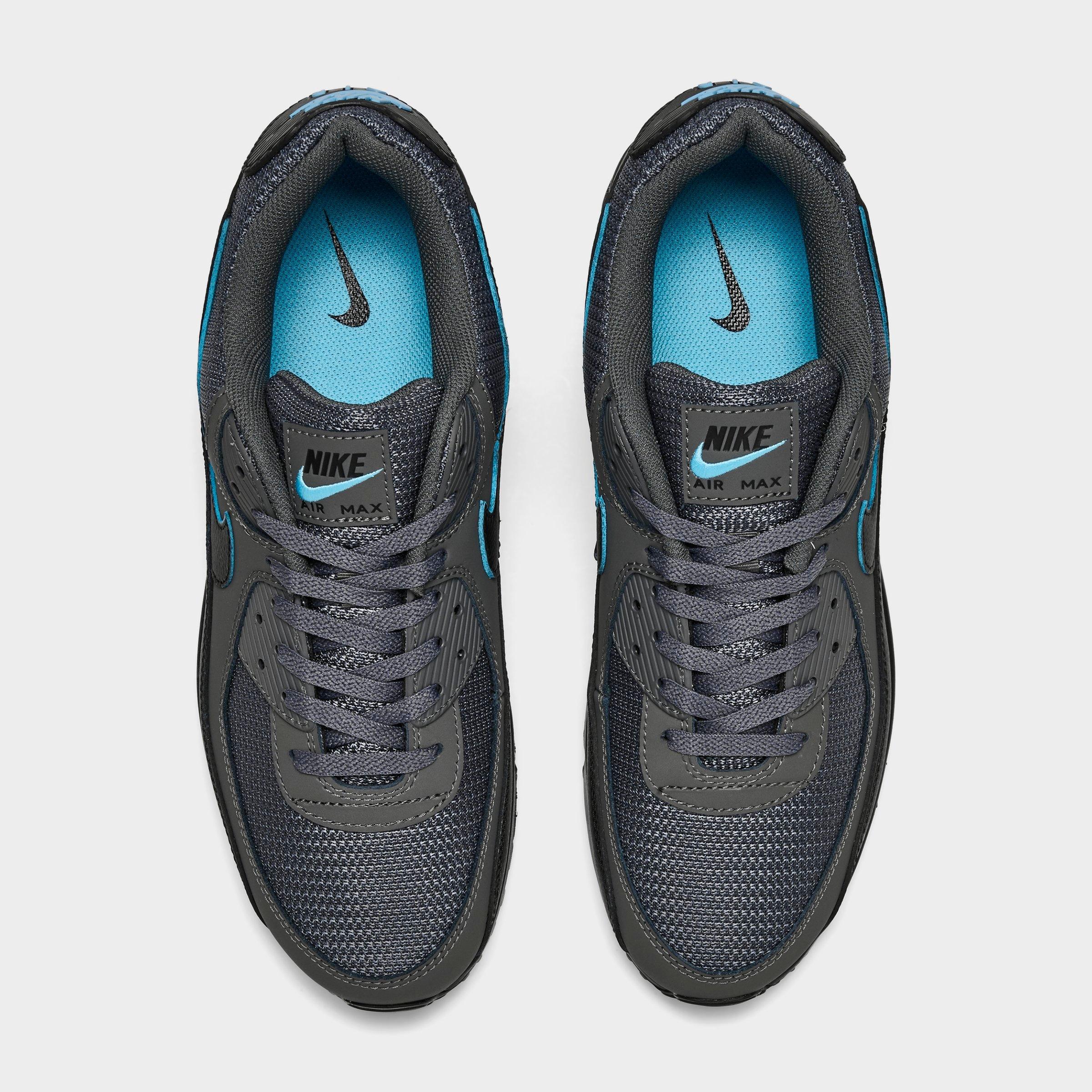 Men's Nithtke Air Max 90 Casual Shoes - Part 1 - Light Smoke Grey/Black/Football Blue - Top view