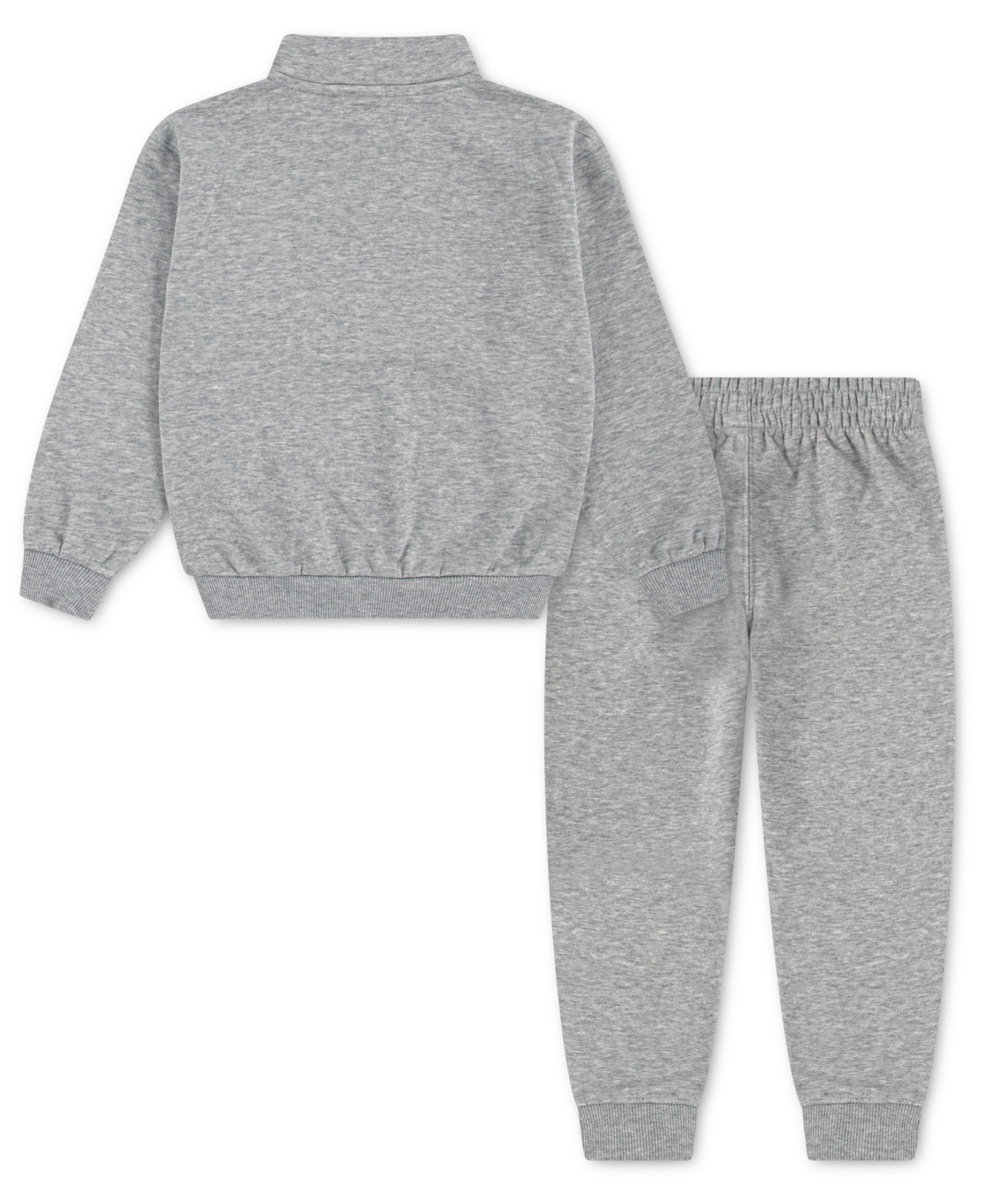 Nike Boys' 4-7 Logo Detail Sweatshirt and Pants, 2-Piece Set - Gray Heather