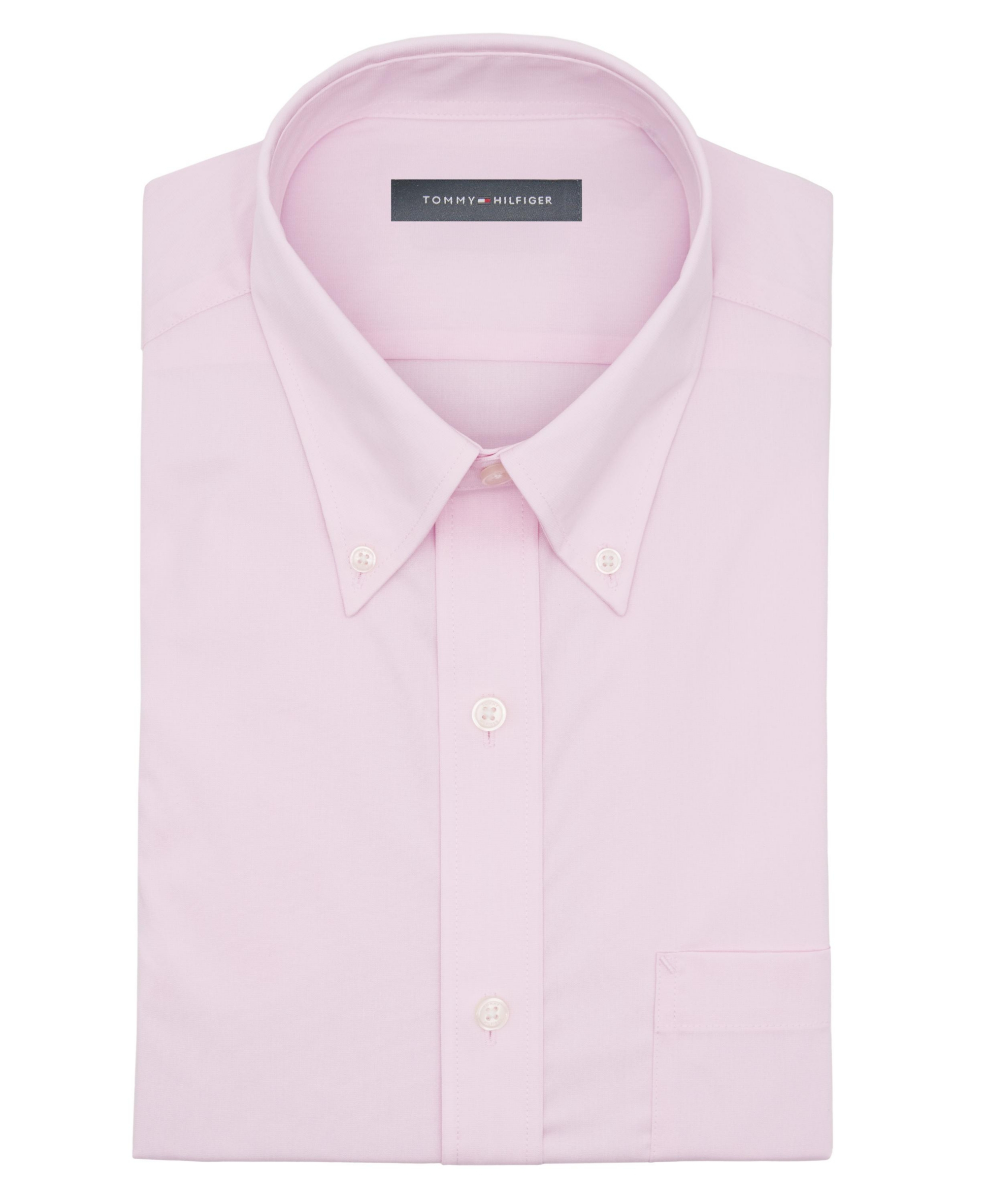 Tommy Hilfiger Men's Regular Fit Wrinkle Resistant Stretch Dress Shirt - Pink