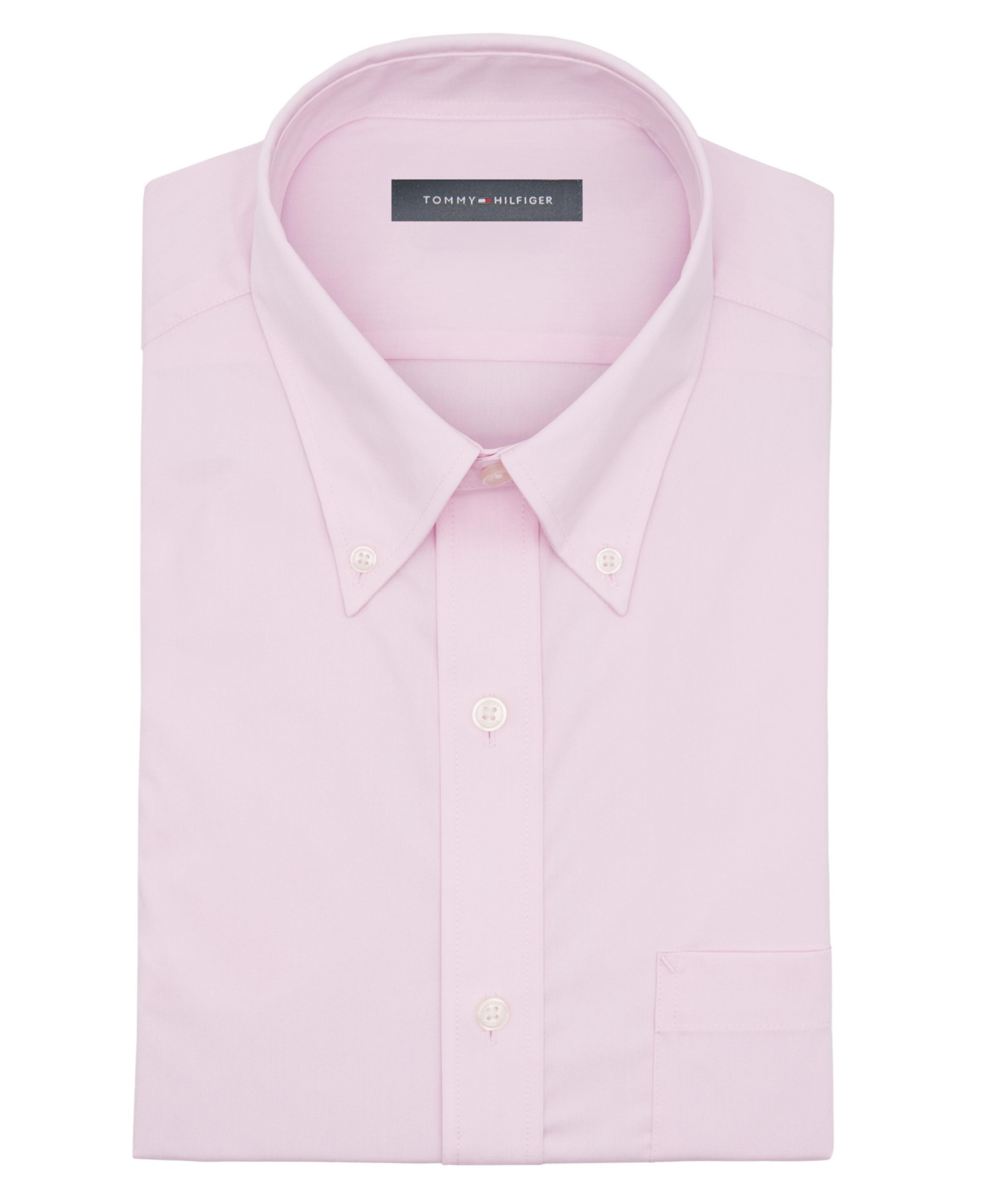 Tommy Hilfiger Men's Regular Fit Wrinkle Resistant Stretch Dress Shirt - Pink