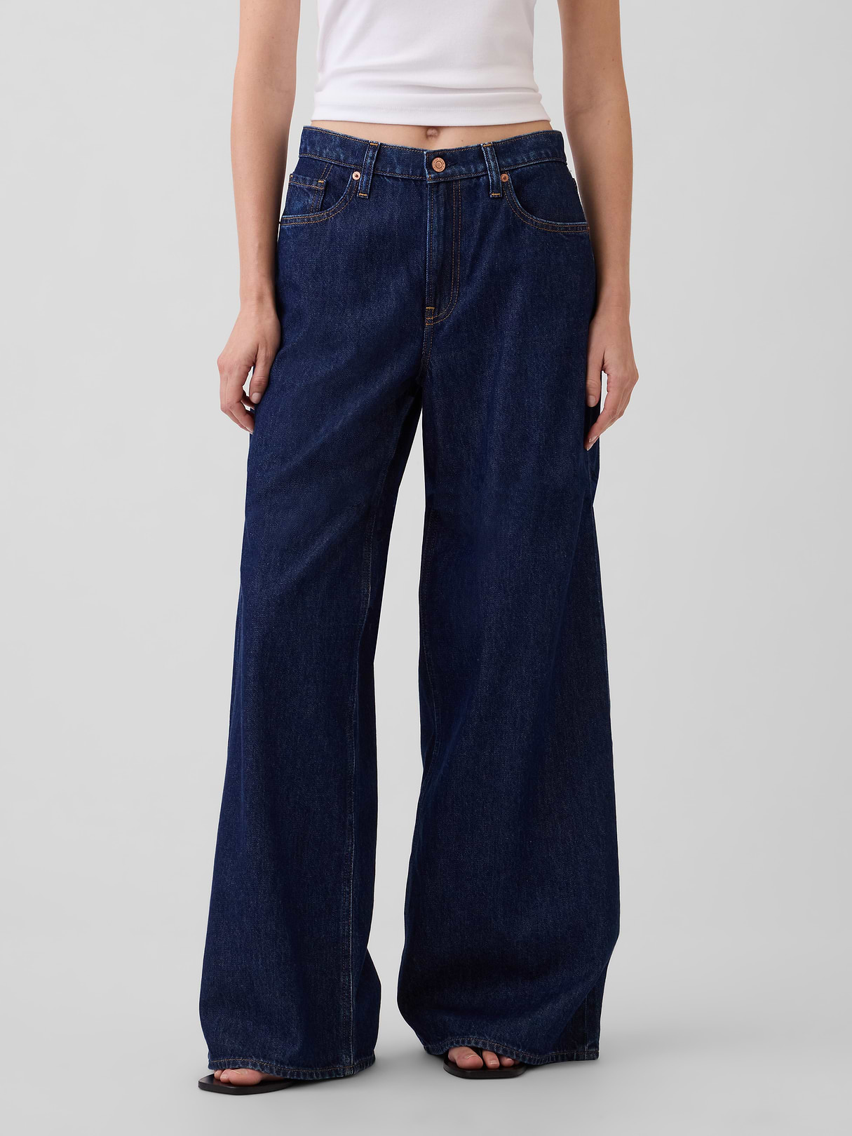 Low Slung Extra Baggy Jeans - Dark rinse