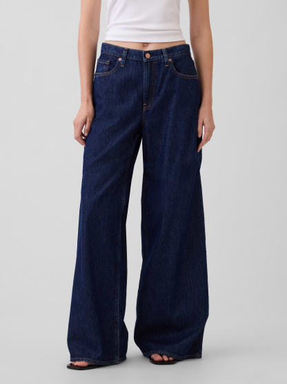 Low Slung Extra Baggy Jeans - Dark rinse