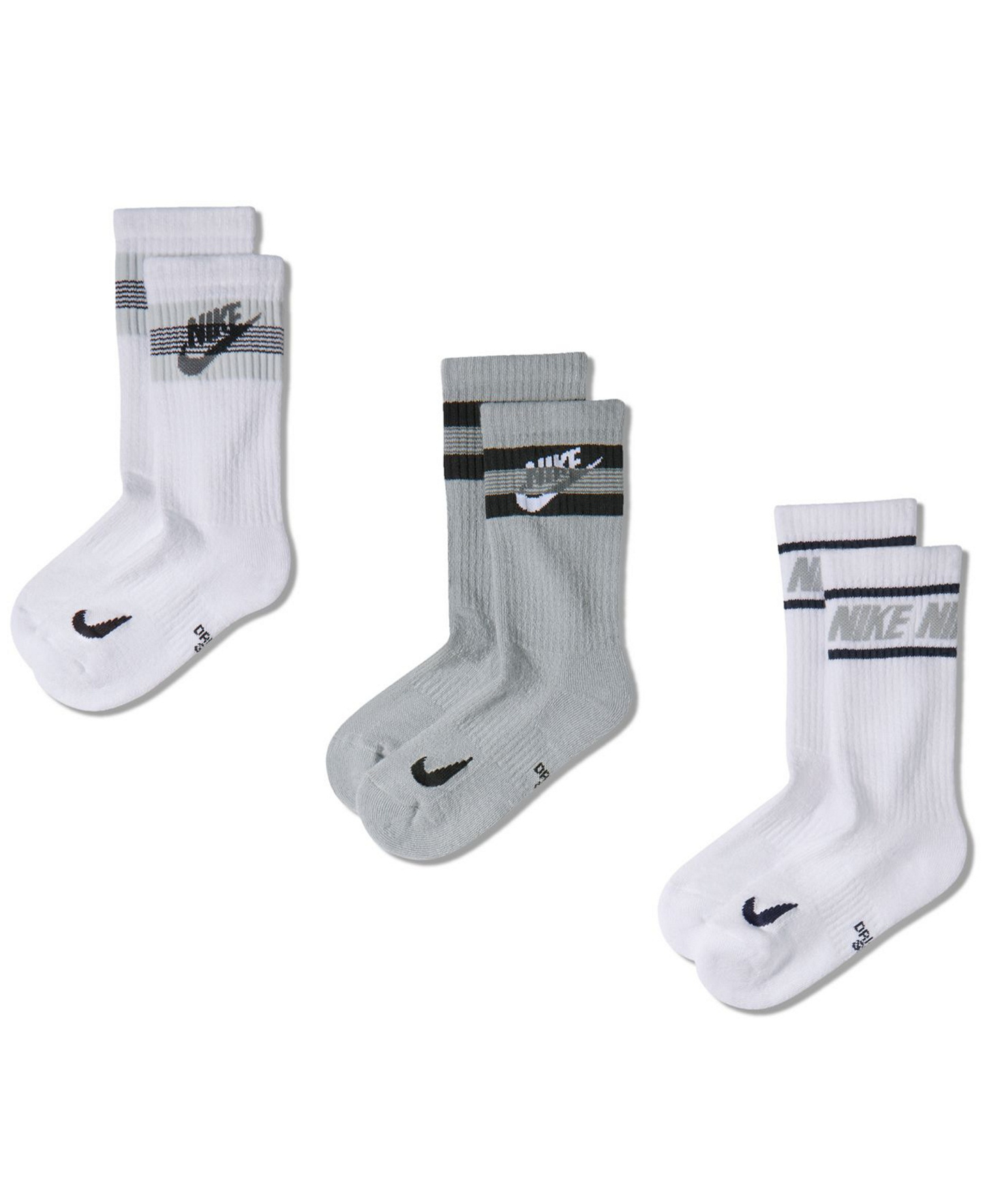 Nike Everyday Kids' Cushioned Crew Socks, 6-Pack - Gray/Multi-Color