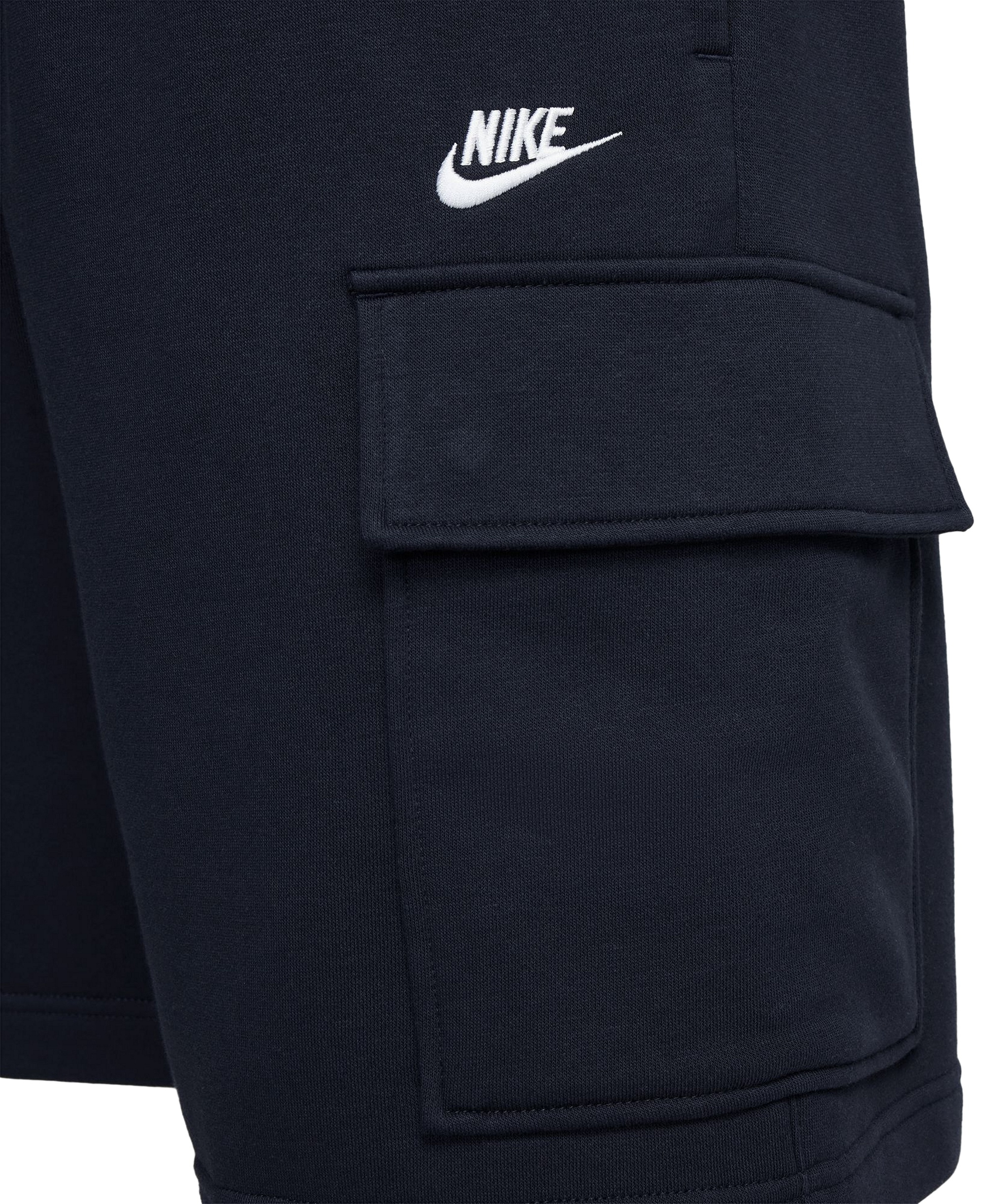Nike Club Men's Fleece Cargo Shorts - Obsidian/White