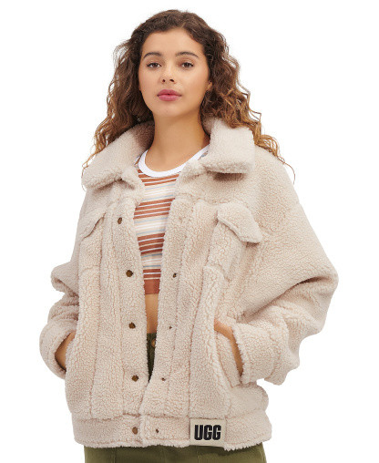 UGG Women's Frankie Sherpa Fleece Trucker Jacket - Natural