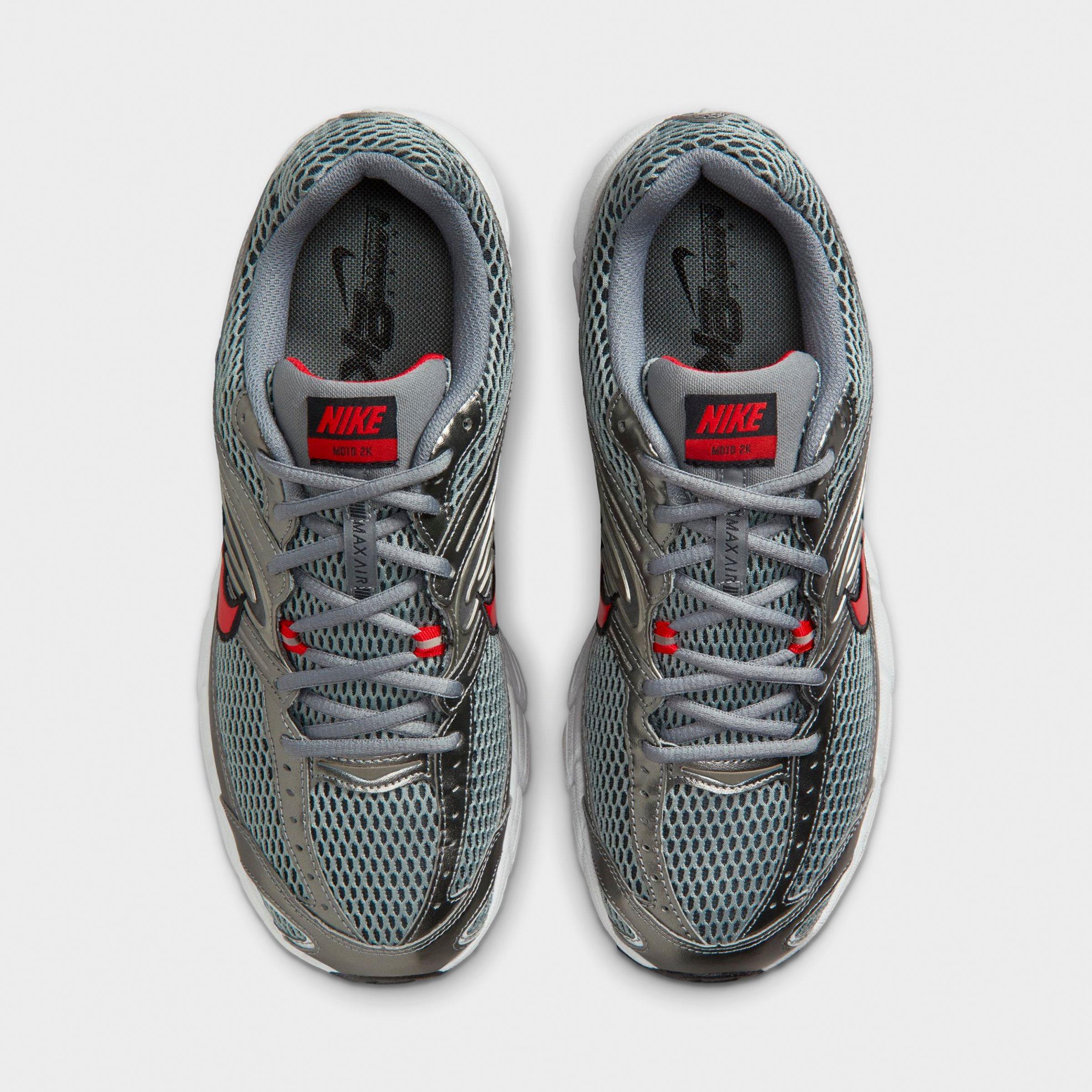 Men's Nithtke Air Max Moto 2K Casual Shoes - Smoke Grey/Black/Metallic Pewter/University Red - Top view