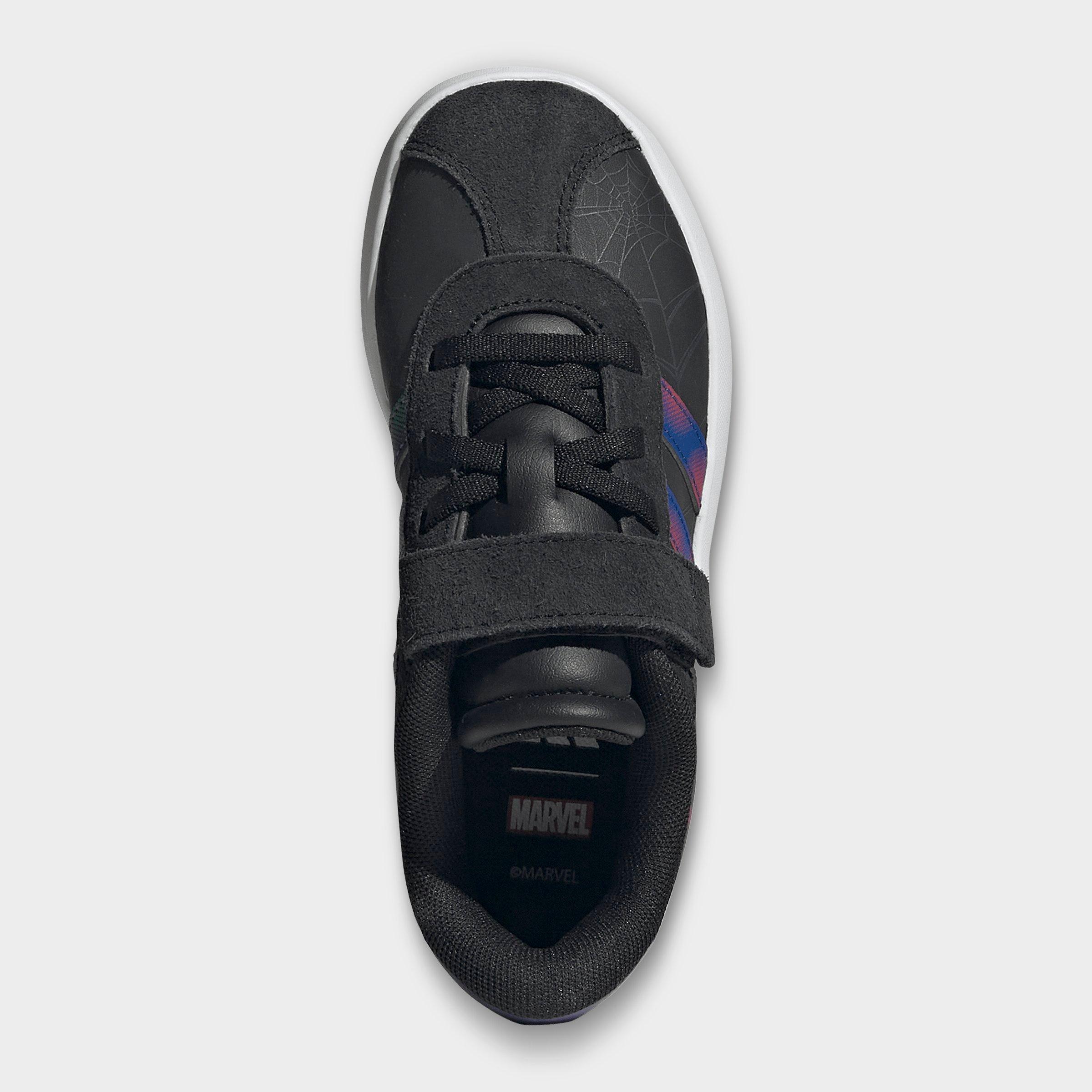 Little Kids' adidas VL Court 3.0 Hook-And-Loop Casual Shoes - Core Black/Royal Blue/Violet - Top view