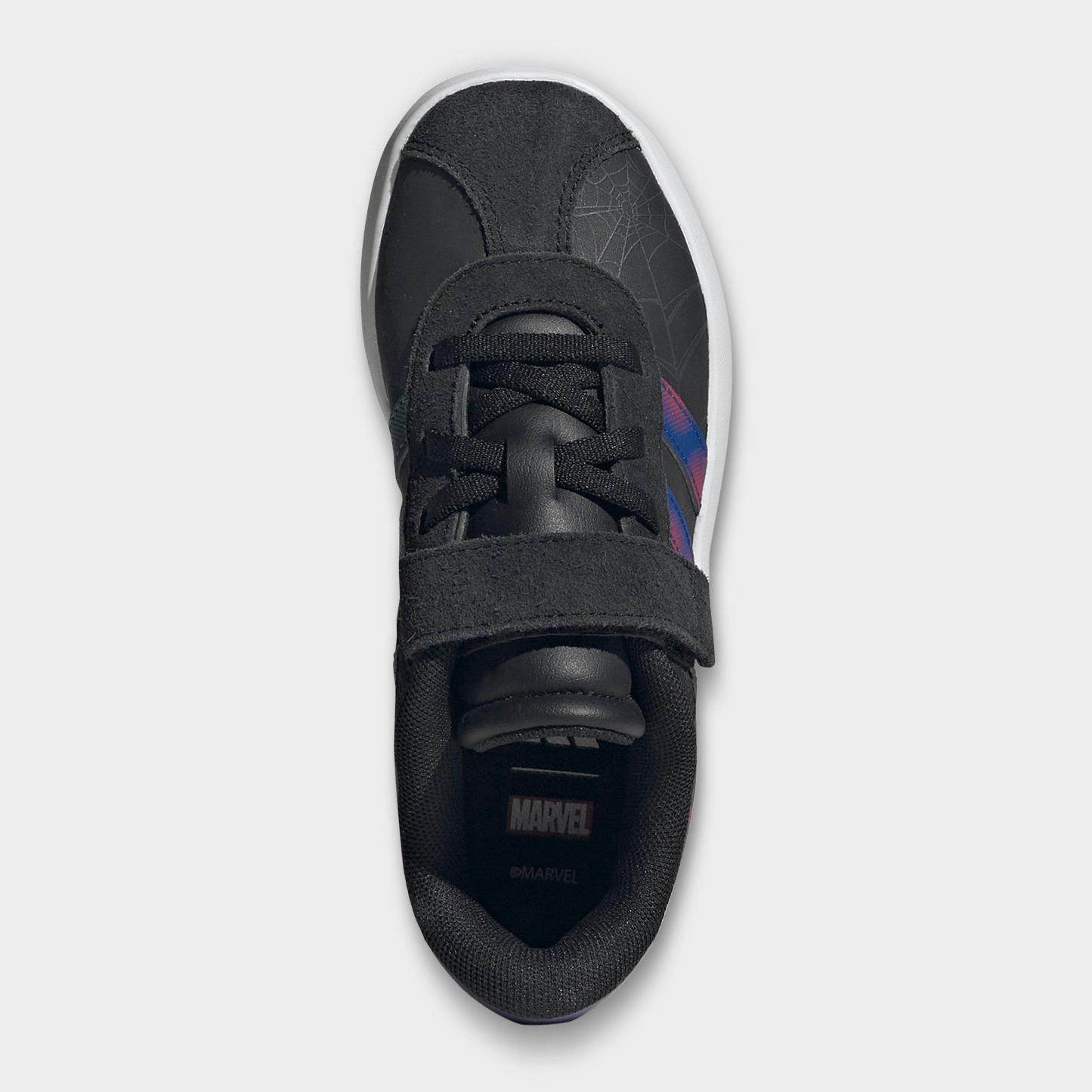 Little Kids' adidas VL Court 3.0 Hook-And-Loop Casual Shoes - Core Black/Royal Blue/Violet - Top view