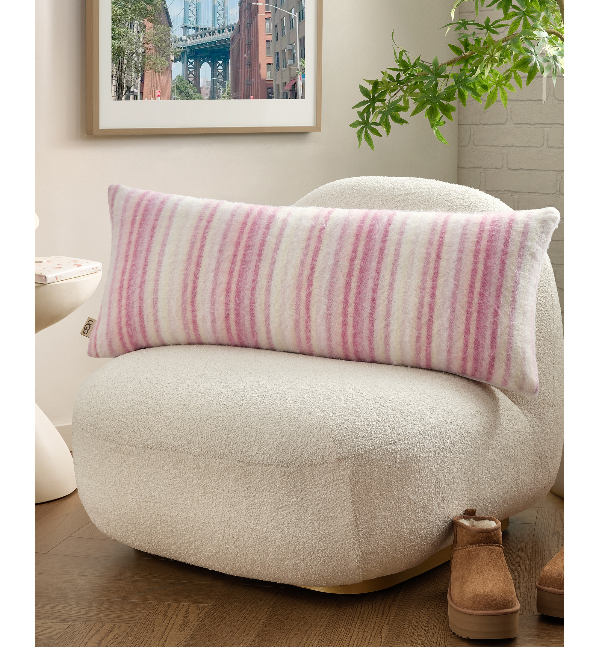 UGG® Joanna Lightweight Decorative Pillow, 36" x 14" - Dusty Orchid
