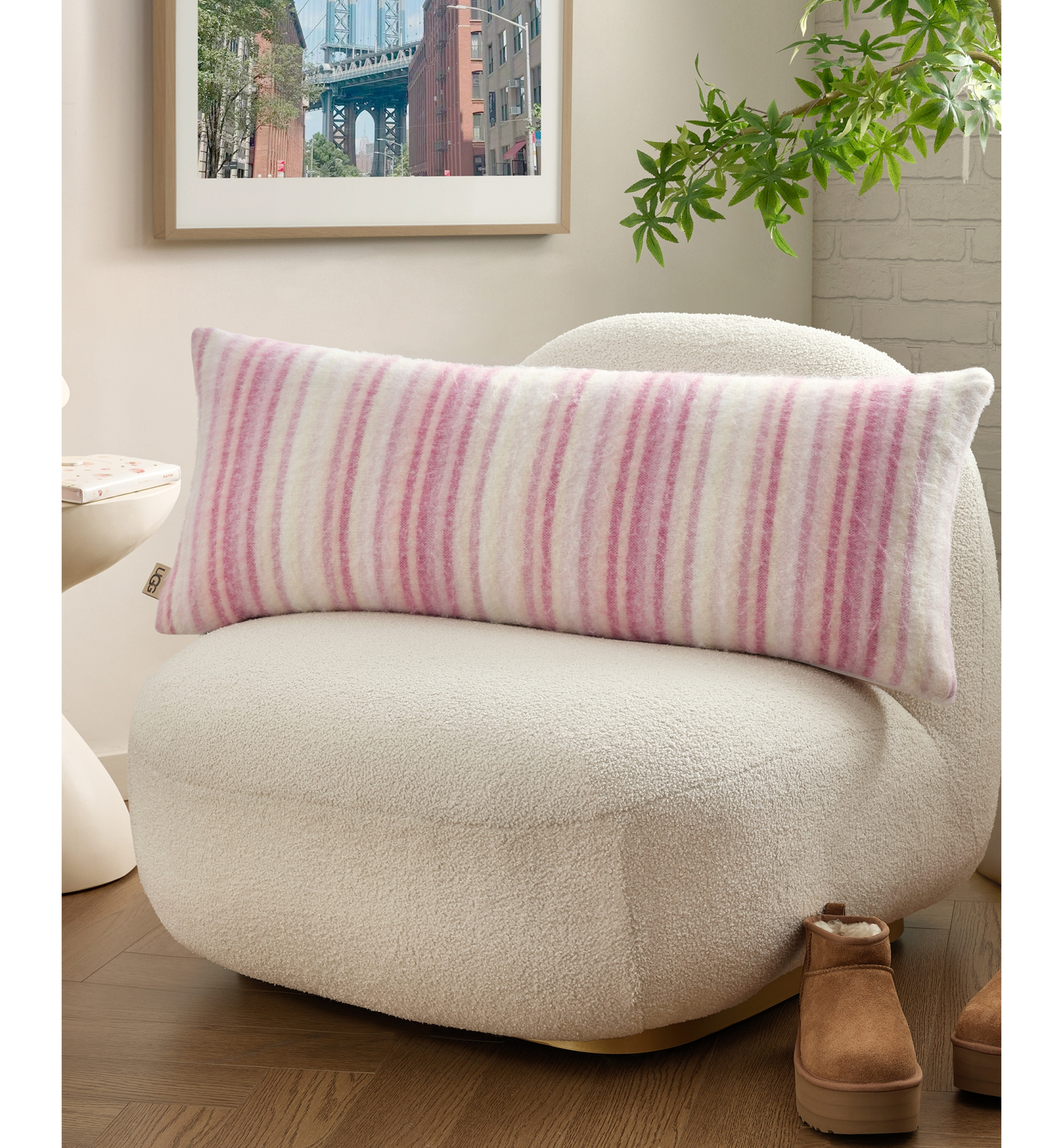 UGG® Joanna Lightweight Decorative Pillow, 36" x 14" - Dusty Orchid