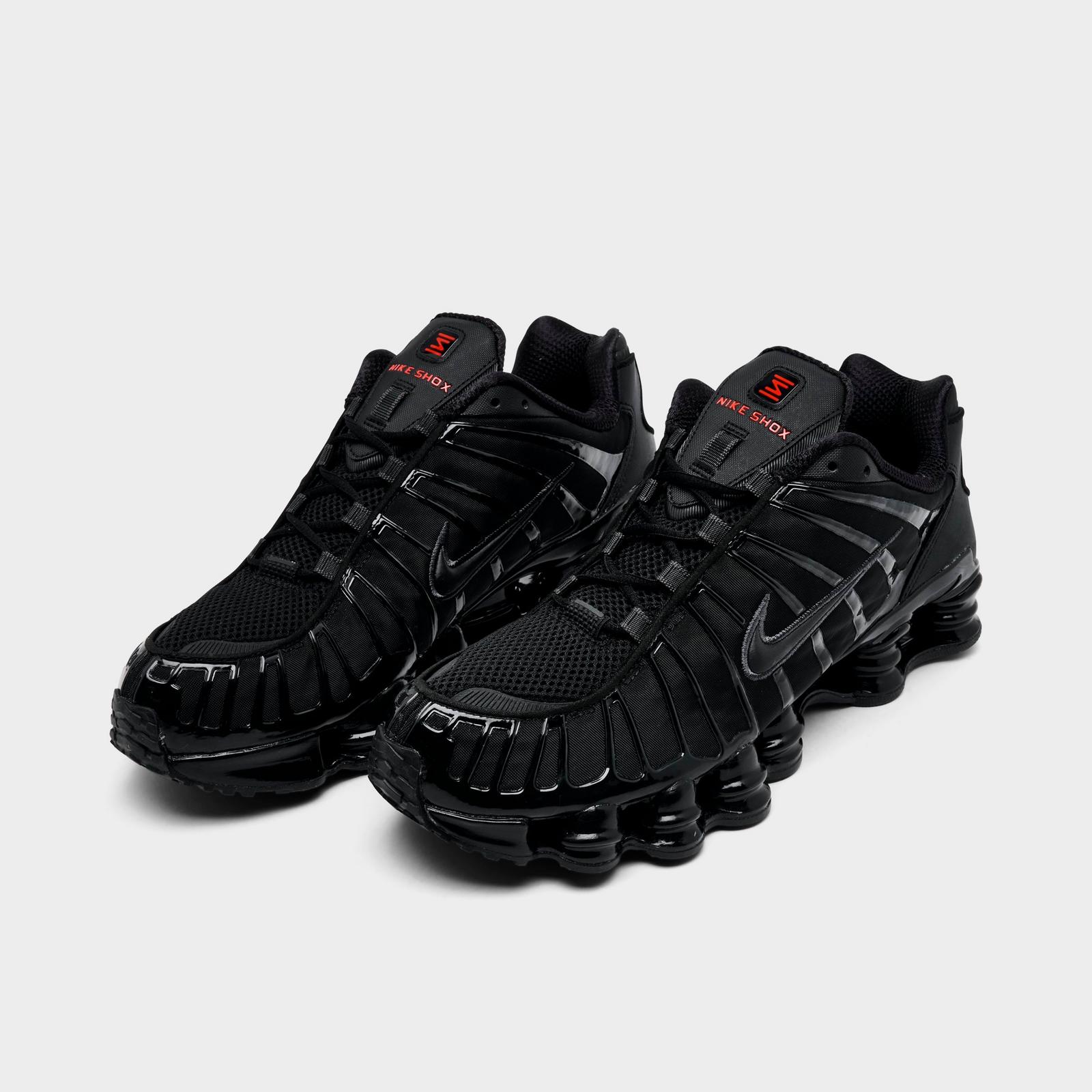 Men's Nike Shox TL Casual Shoes - Black/Metallic Hematite/Max Orange/Black