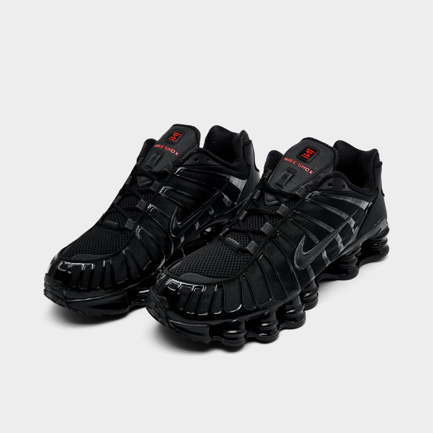Men's Nike Shox TL Casual Shoes - Black/Metallic Hematite/Max Orange/Black