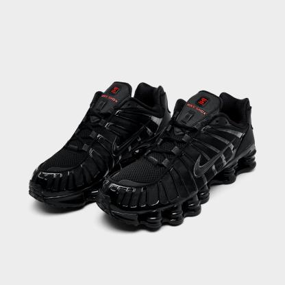 Men's Nike Shox TL Casual Shoes - Black/Metallic Hematite/Max Orange/Black