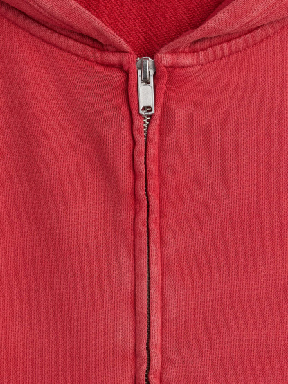 VintageSoft Terry Oversized Wedge Zip Hoodie - Chakra red
