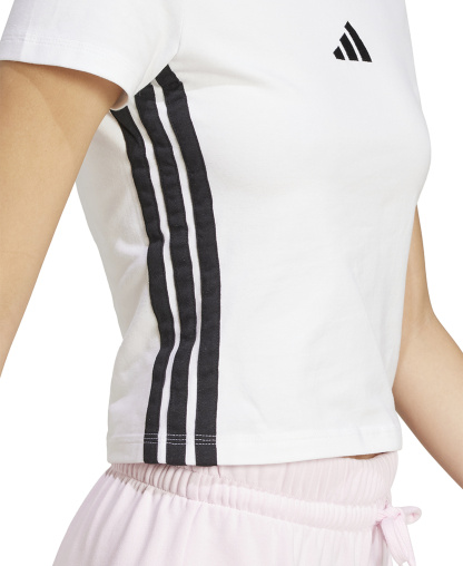 adidas Women's Essentials Slim-Fit Short-Sleeve Baby T-Shirt - White/Black