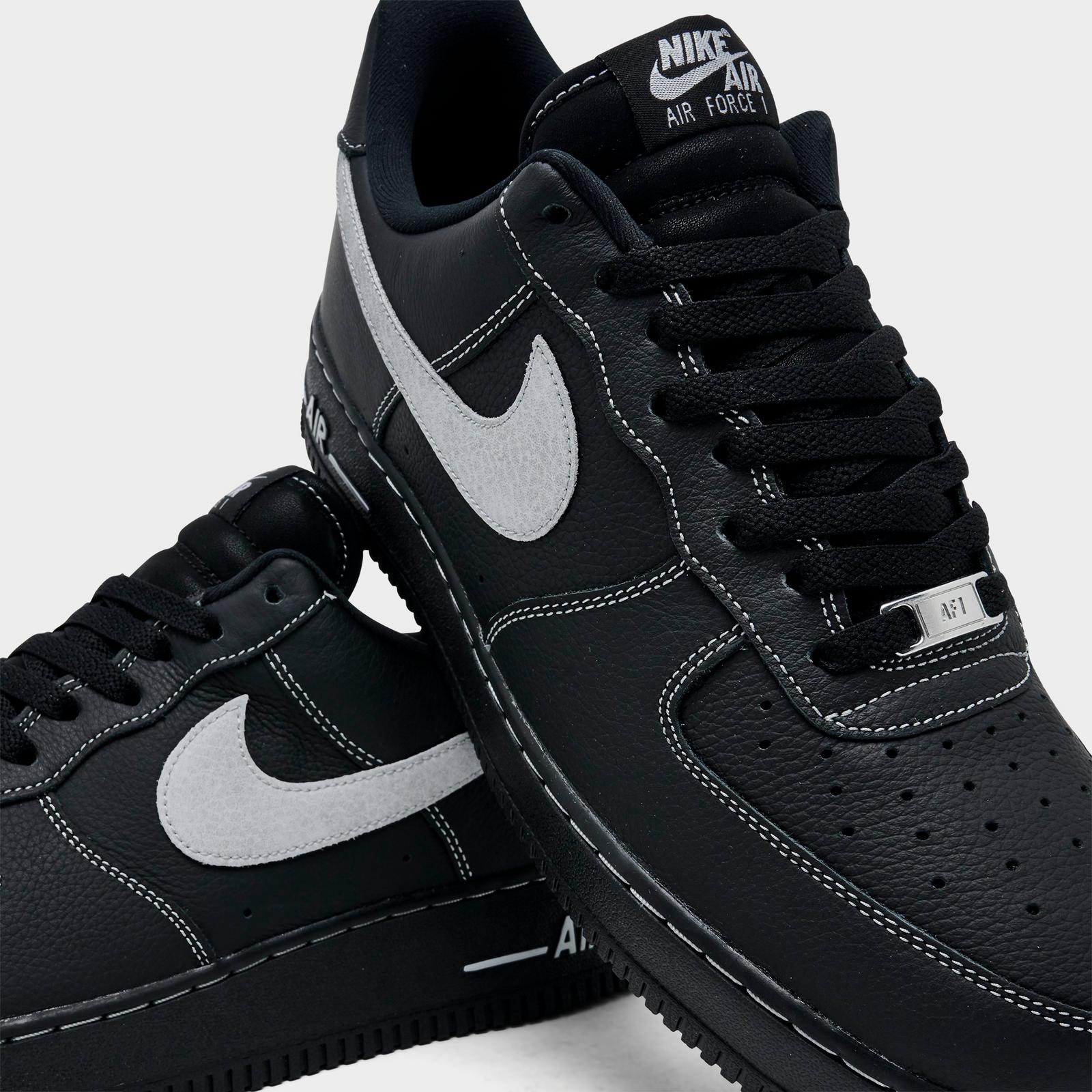 Men's Nike Air Force 1 '07 LV8 Casual Shoes - Black/Black/Black/Wolf Grey