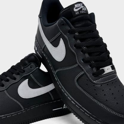 Men's Nike Air Force 1 '07 LV8 Casual Shoes - Black/Black/Black/Wolf Grey