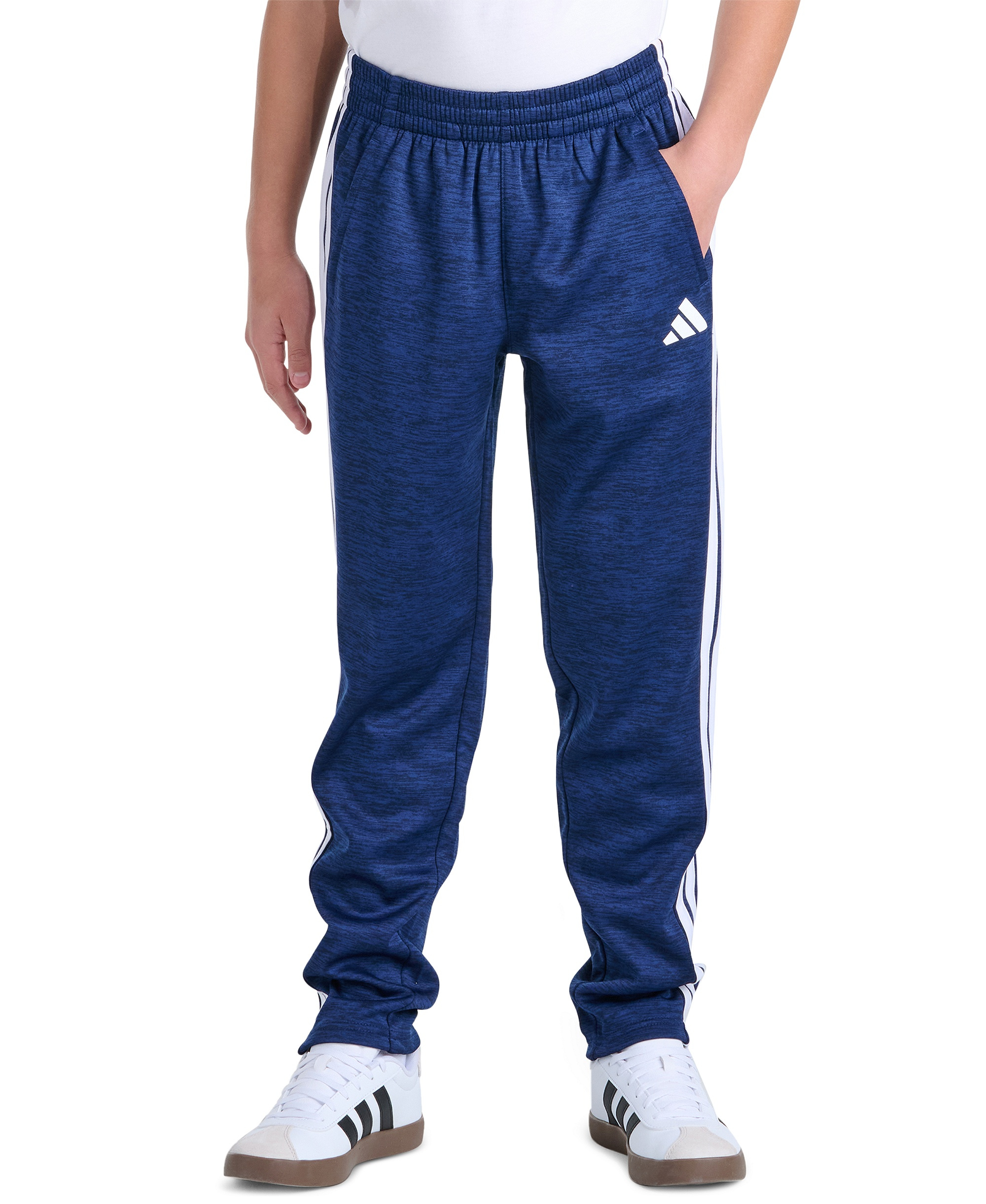 adidas Boys' 8-20 Elastic Waistband Pant - Dark Blue Heather