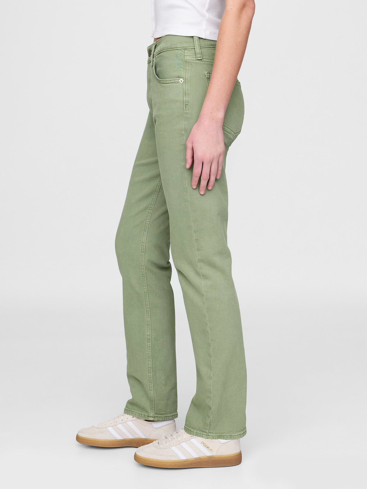 High Rise '90s Slim Straight Jeans - Twig green