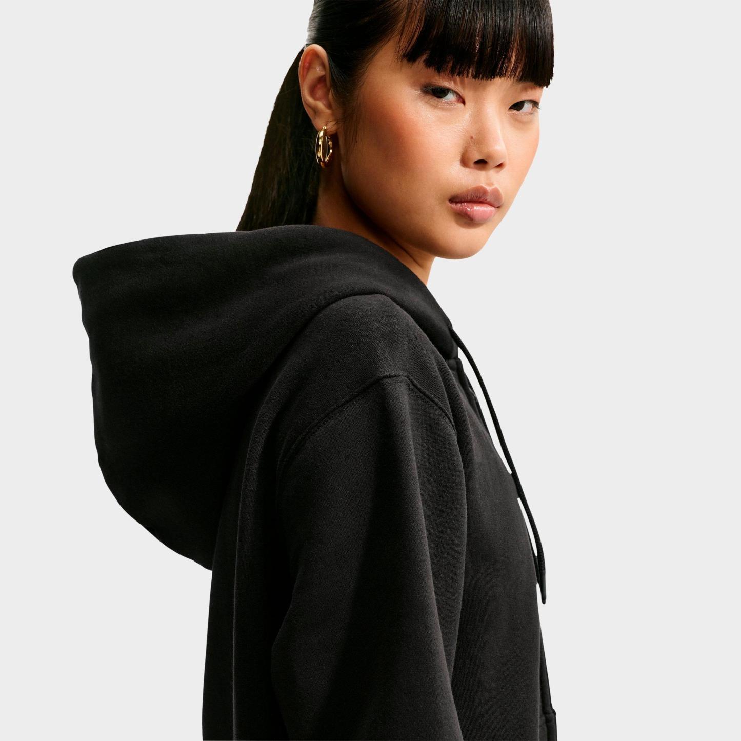 Women's Nithtke Studio Fleece Medium-Weight Full-Zip Hoodie - Total Black/Sail