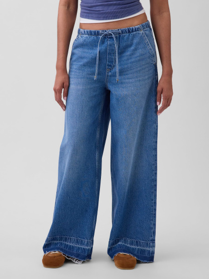 Mid Rise UltraSoft Easy Baggy Jeans - Medium wash