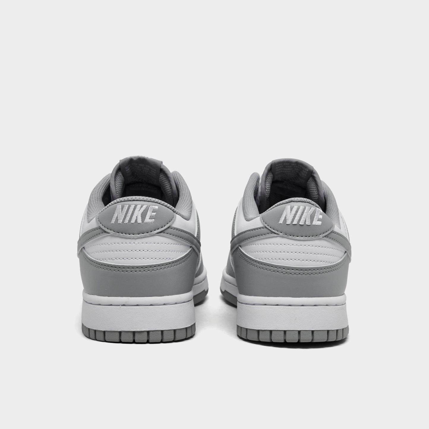 Men's Nithtke Dunk Low Retro Casual Shoes - Part 1 - White/White/Light Smoke Grey - Back view