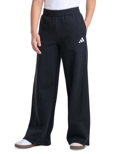 adidas Girls' 8-16 Wide Leg Fleece Pants - Black
