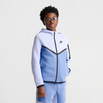 Boys' Big Kids' Nike Sportswear Tech Fleece Full-Zip Hoodie - Hydrogen Blue/Work Blue