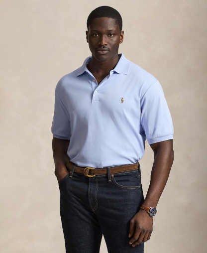 Polo Ralph Lauren Men's Big & Tall Solid Polo Shirt - Pebble Blue