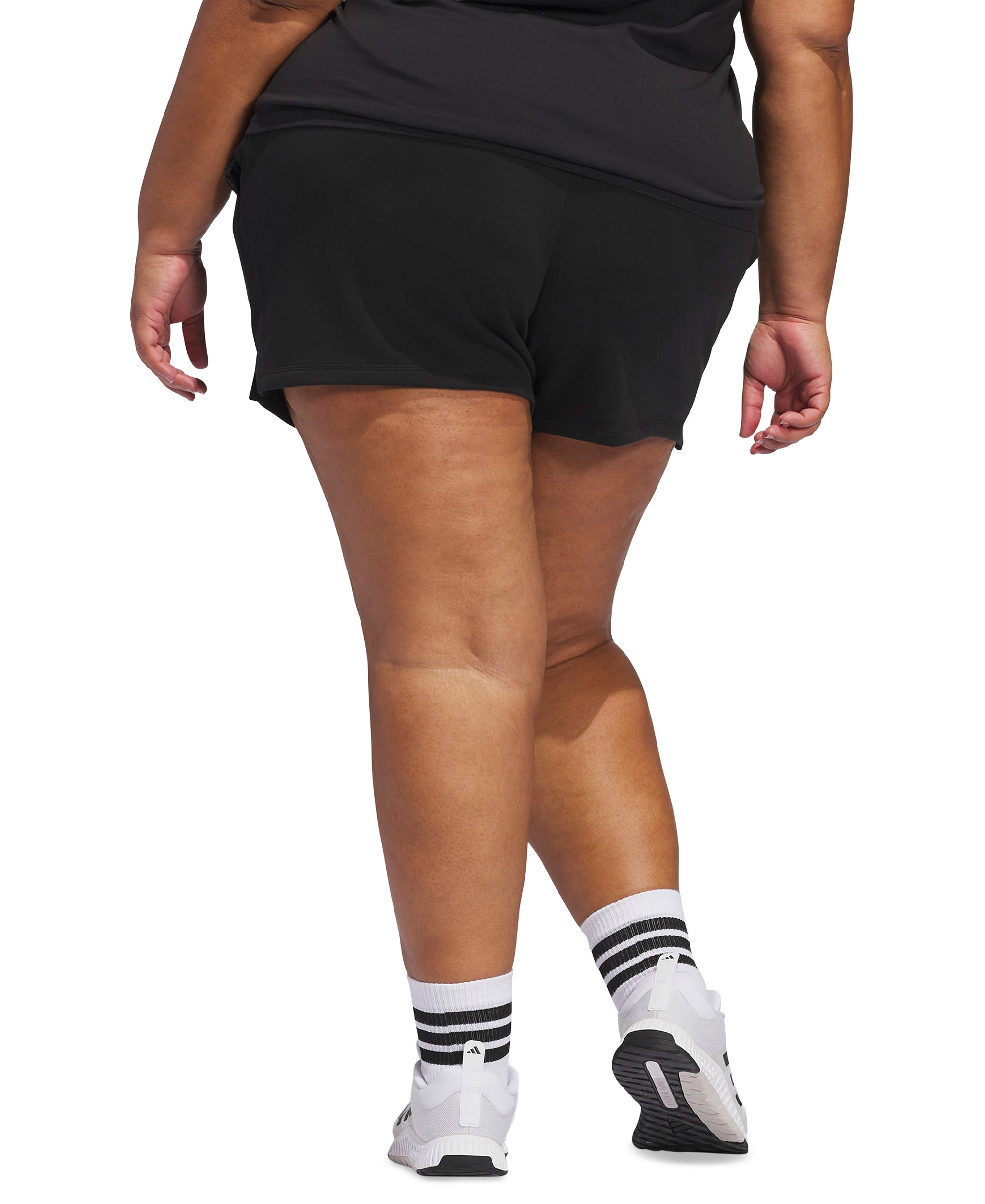 adidas Plus Size Essentials Small Logo Shorts - Black/white