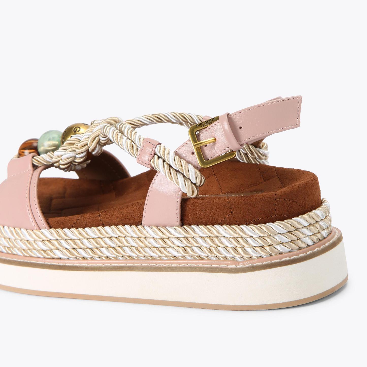 Kurt Geiger London Orson Rope Sandal - Pink - view 4
