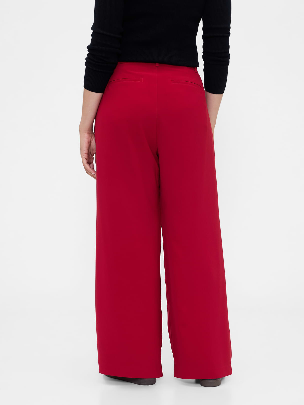 365 High Rise Pleated Trousers - Sled red
