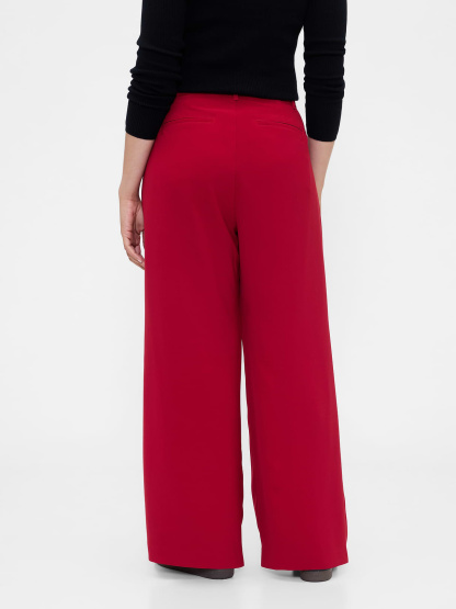 365 High Rise Pleated Trousers - Sled red