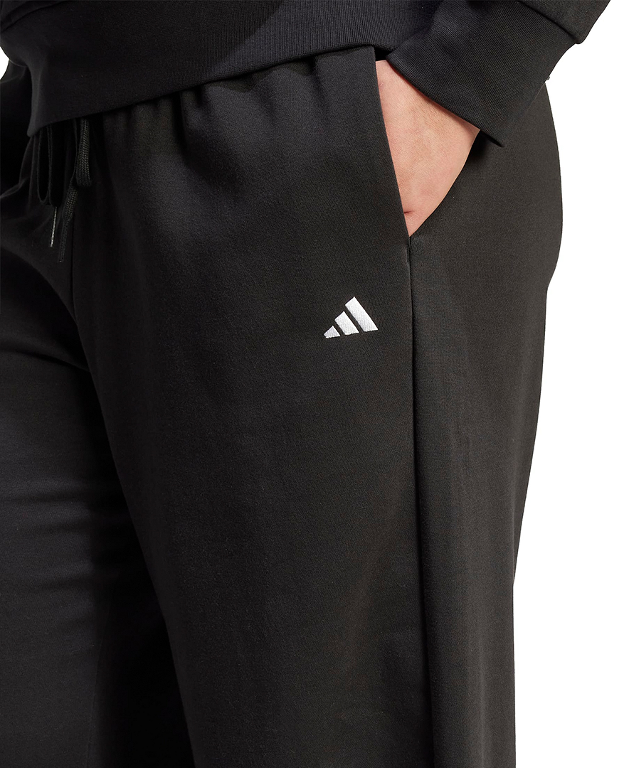 adidas Plus Size Essentials Fleece Mid-Rise Sweatpants - Black