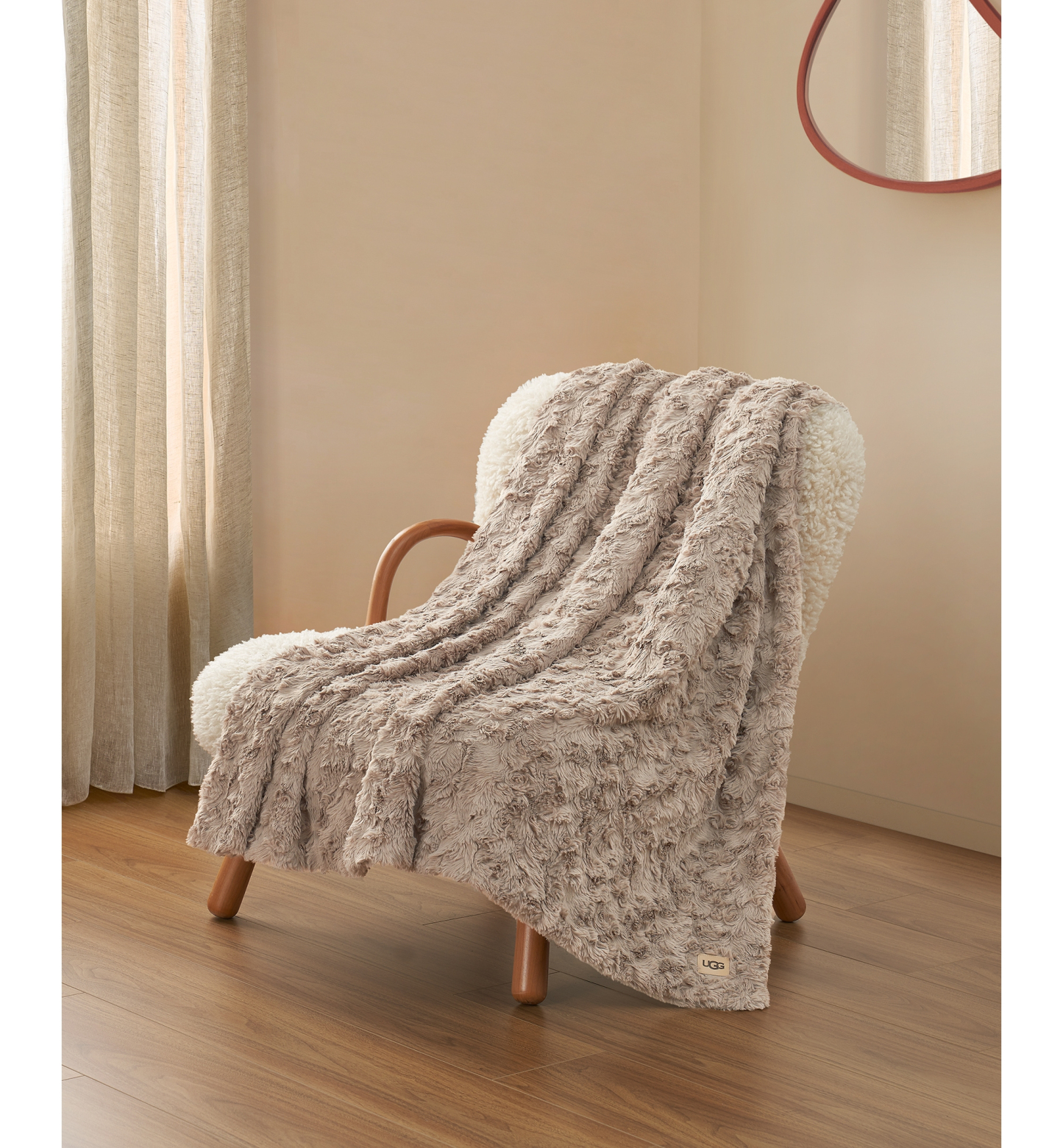 UGG® Adalee Faux Fur Throw, 50" x 70" - Oyster