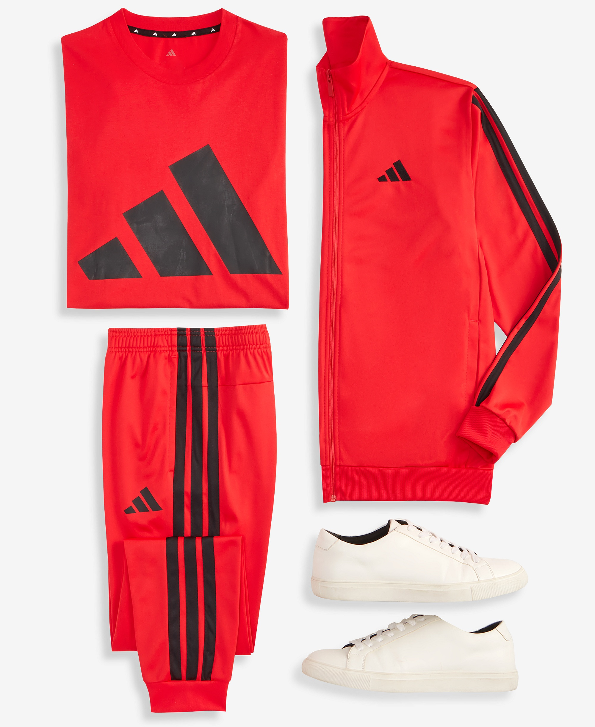 adidas Men's 3-Stripes Tricot Track Jacket - Ruby Red/Black