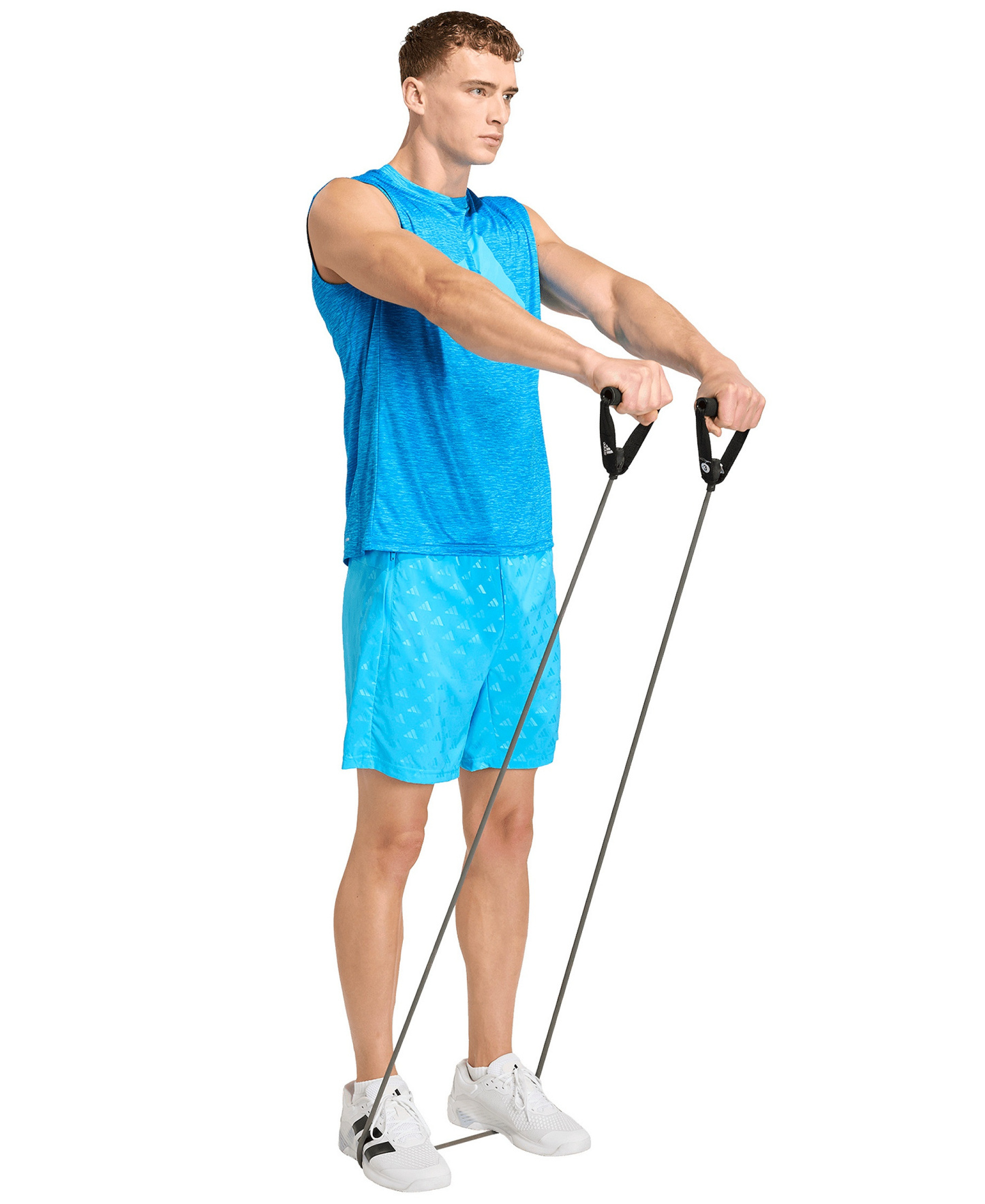 adidas Men's Workout Essentials Brandlove Woven Shorts - Aqua