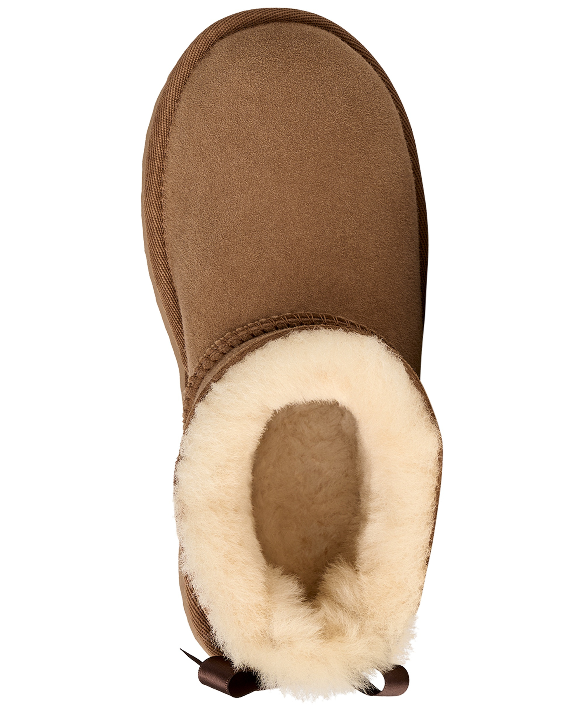 UGG® Kids Ultra Mini Bailey Bow Round Toe Booties - Chestnut