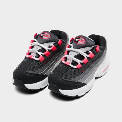 Kids' Toddler Nithtke Air Max 95 Big Bubble Casual Shoes - Anthracite/Solar Red/Light Graphite - Both shoes facing left
