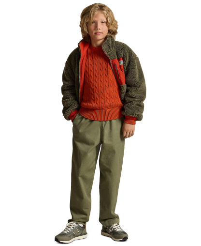 Polo Ralph Lauren Boys' 8-20 Cable-Knit Cotton Sweater - Varsity Orange