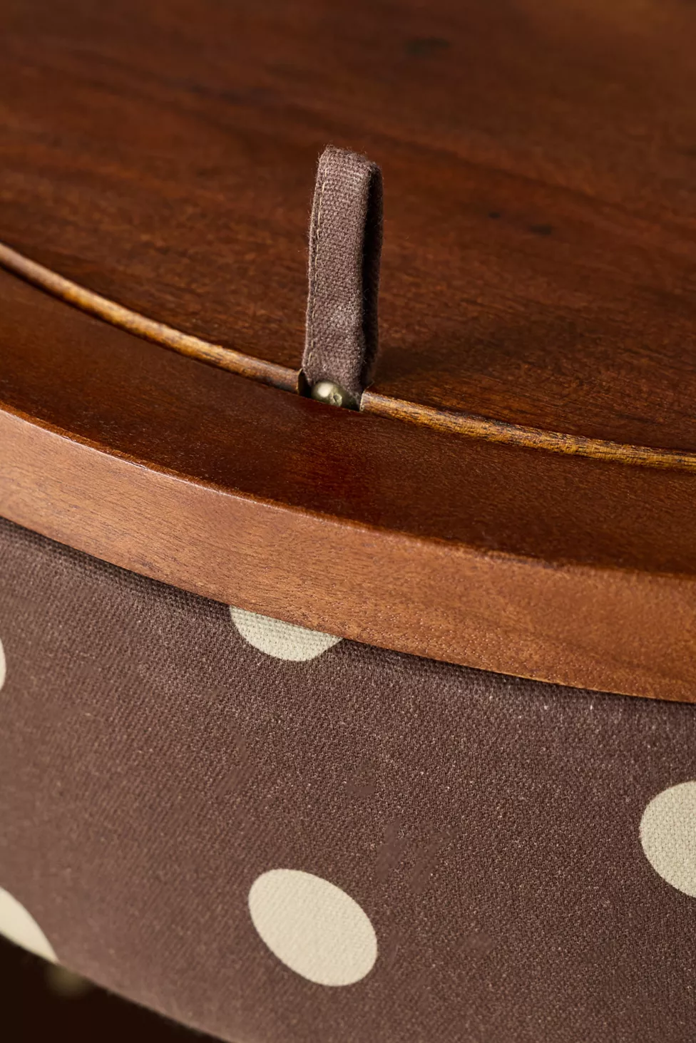 Jane Upholstered Vanity & Stool Set - Brown/Ivory Polka Dot - view 5