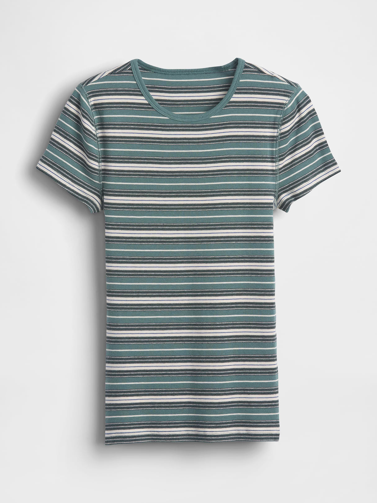 Modern Rib T-Shirt - Green stripe