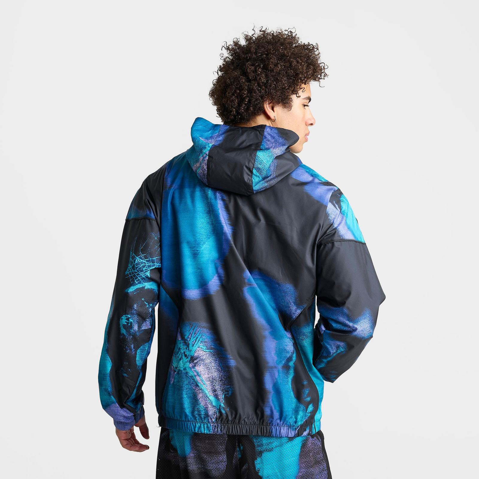Men's Jordan Brooklyn Dream Dunk Draft Jacket - Black/Aqua - view 4