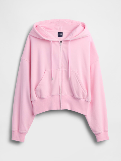 VintageSoft Wedge Zip Hoodie - Primrose pink