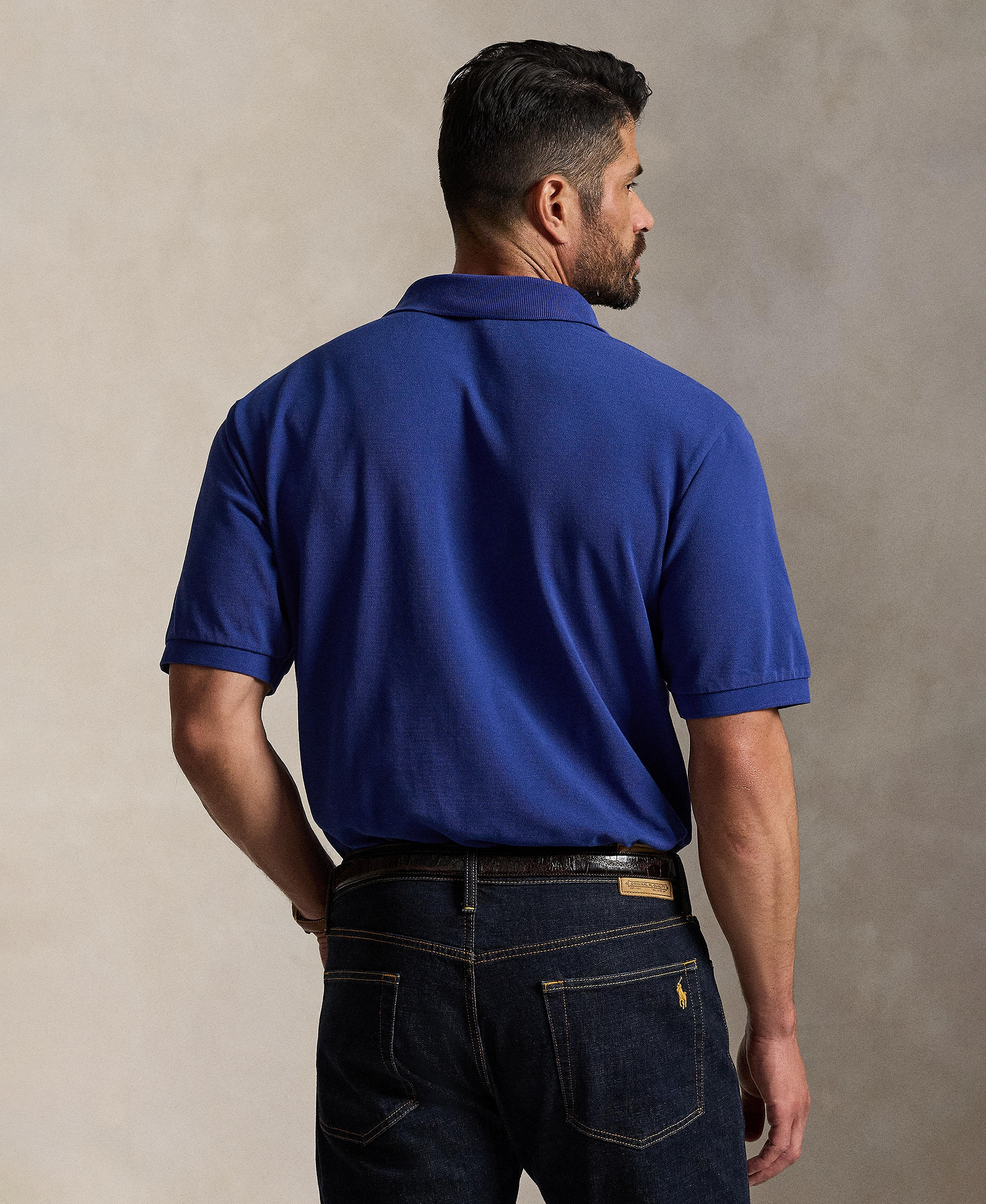 Polo Ralph Lauren Men's Big & Tall Cotton Short-Sleeve Polo Shirt - Blue Yacht/C7553