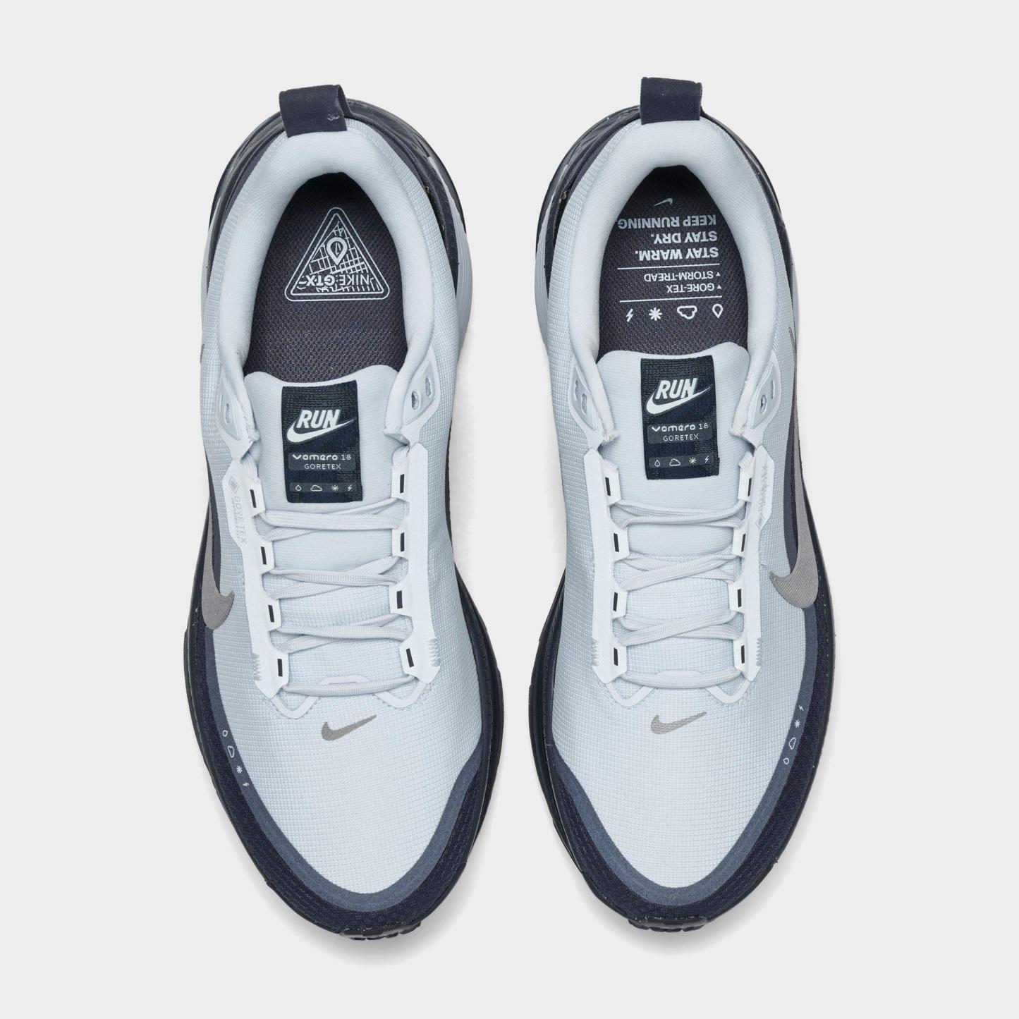 Men's Nithtke Zoom Vomero 18 GORE-TEX Running Shoes - Football Grey/Gridiron/Light Armory Blue/Metallic Dark Grey - Top view