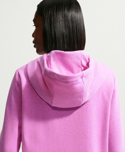 Nike Women's Sportswear Club Fleece Full-Zip Hoodie - Lt Magenta/htr/white